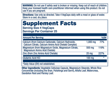 Calcium, Magnesium, Zinc
